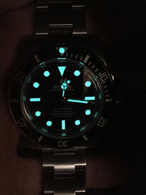 does original rolex sub have lume|rolex sub lume glow.